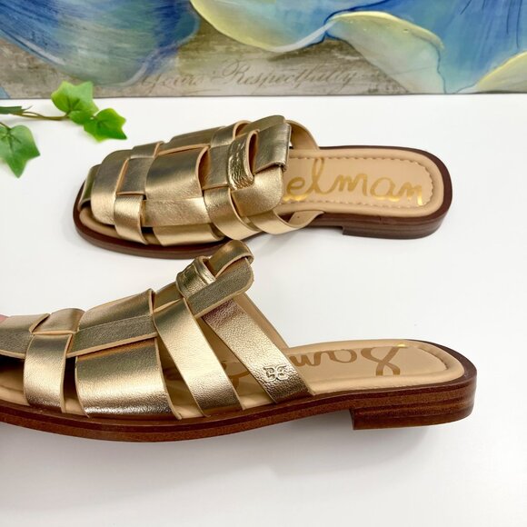 Sam Edelman Dina Fisherman Mule in Gold Quartz Leather size 6 - Picture 9 of 11